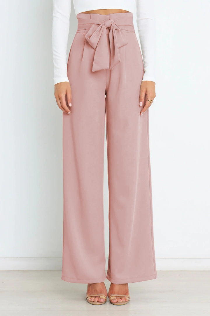 SORELLA | High-Waisted Trousers with Tie Belt and Wide Legs 3