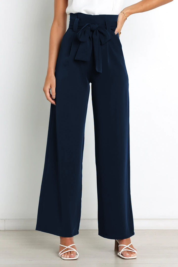 SORELLA | High-Waisted Trousers with Tie Belt and Wide Legs 6