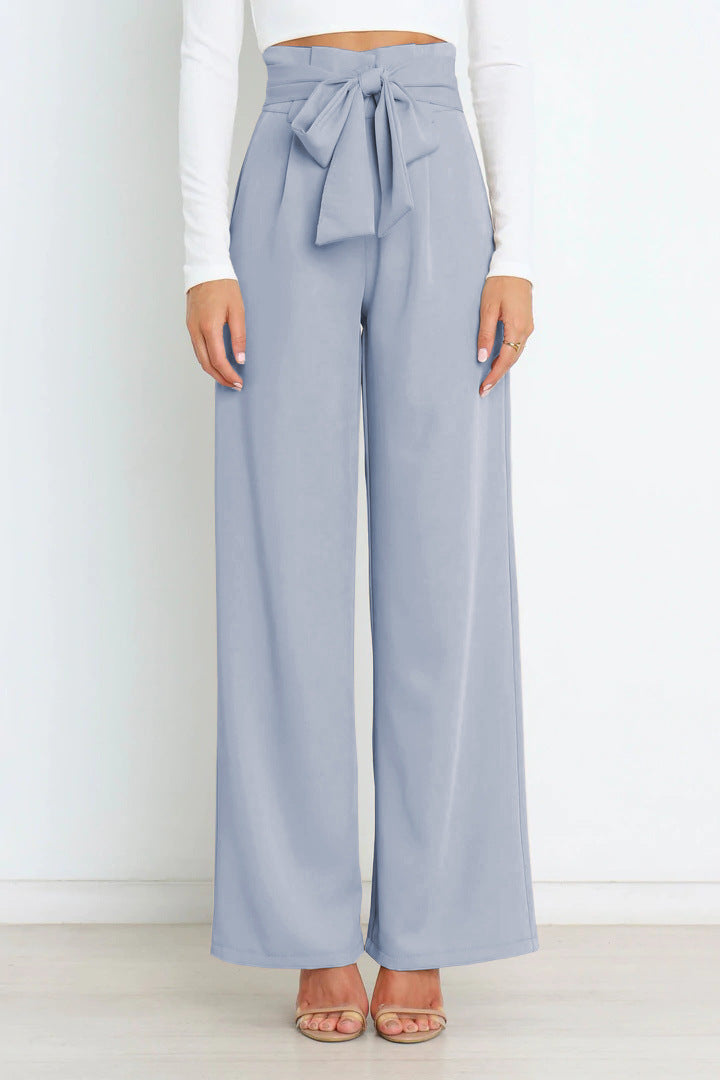 SORELLA | High-Waisted Trousers with Tie Belt and Wide Legs 7