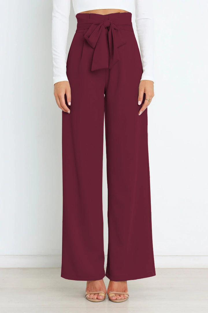 SORELLA | High-Waisted Trousers with Tie Belt and Wide Legs 8