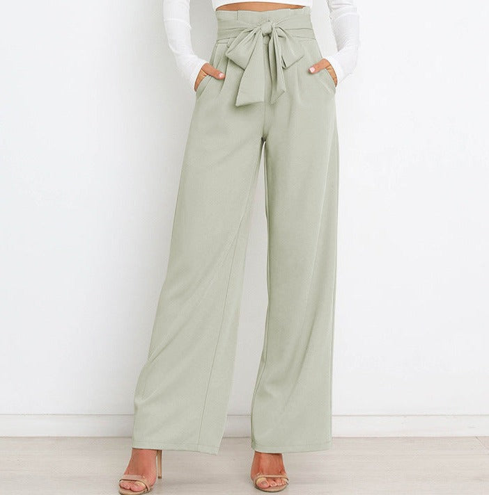 SORELLA | High-Waisted Trousers with Tie Belt and Wide Legs 9