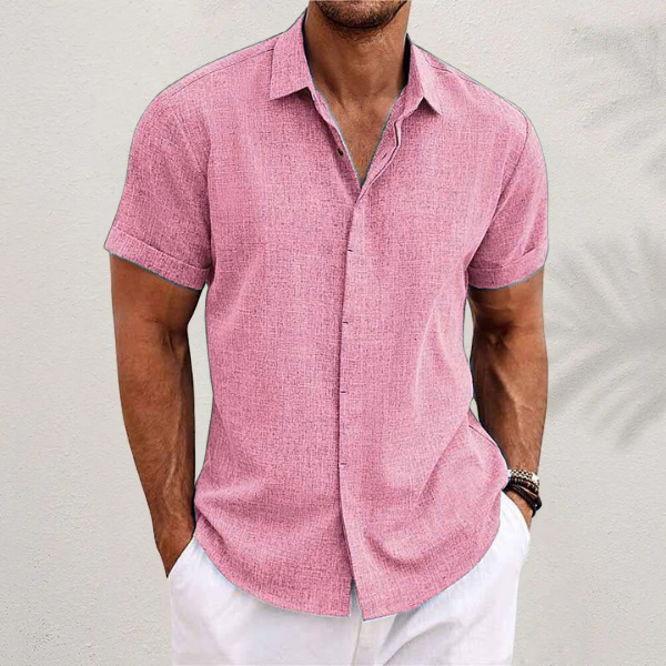 Santos Men's Short Sleeve Shirt | Premium Cotton and Linen Blend 6