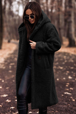 Sari Women's Trench Coat | Luxury Teddy Fabric, With Hood 4