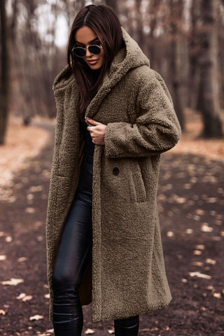 Sari Women's Trench Coat | Luxury Teddy Fabric, With Hood 8