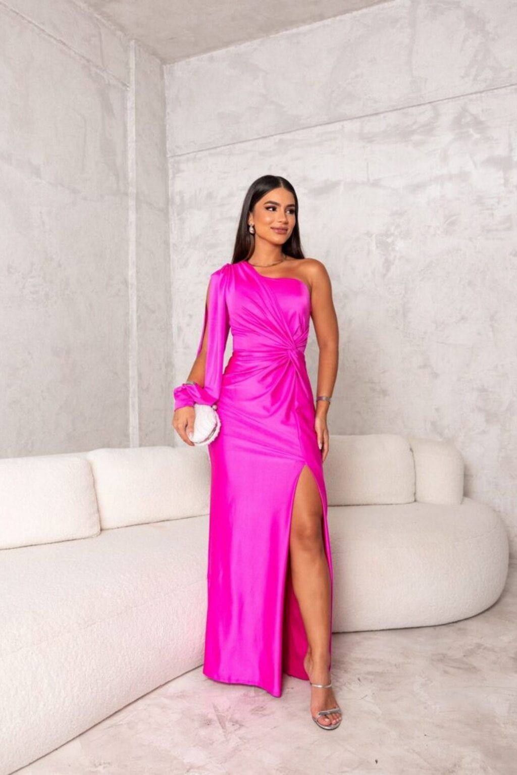 Seliora | One-Shoulder Evening Dress with High Split 12