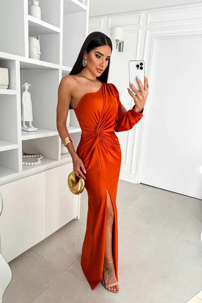 Seliora | One-Shoulder Evening Dress with High Split 15