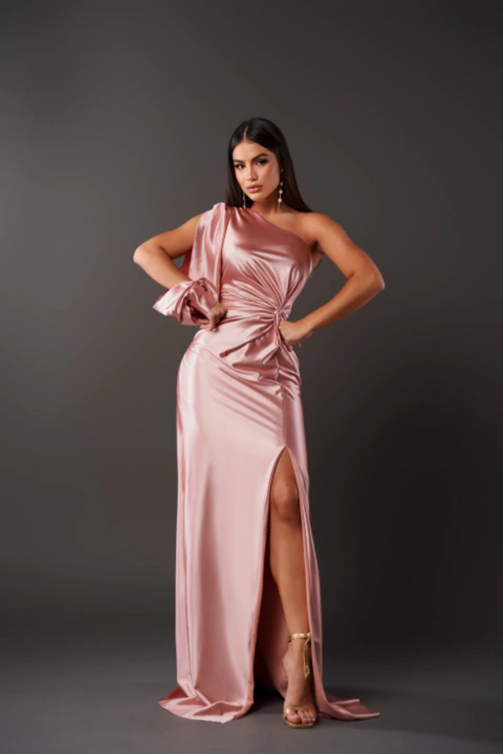 Seliora | One-Shoulder Evening Dress with High Split 9