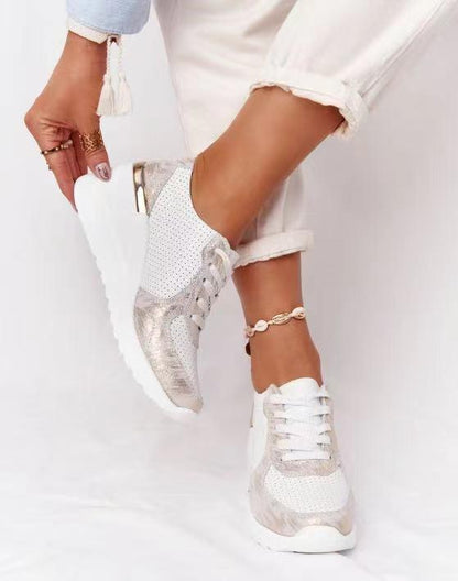 Selvona | Sneakers with Wedge Heel and Metallic Accents 2