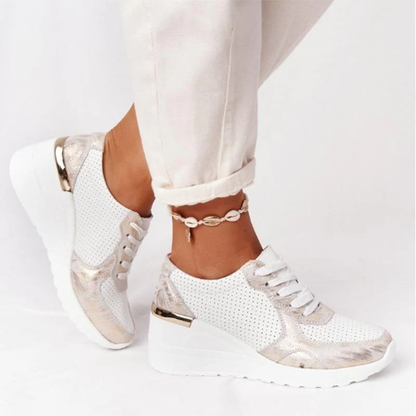 Selvona | Sneakers with Wedge Heel and Metallic Accents 6