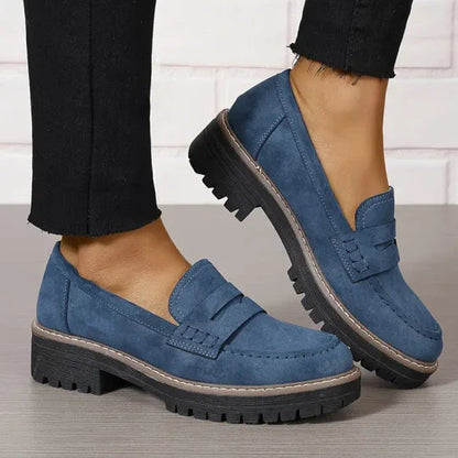 Sienna Black Women's Loafers | Comfortable Platform Sole, Non-slip 8