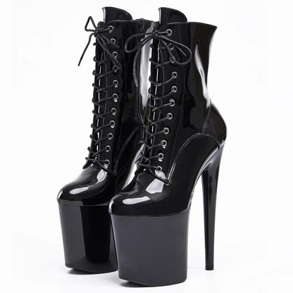 Sierra Women's Ankle Boots | 8 Platform, Lace Up, Black 1