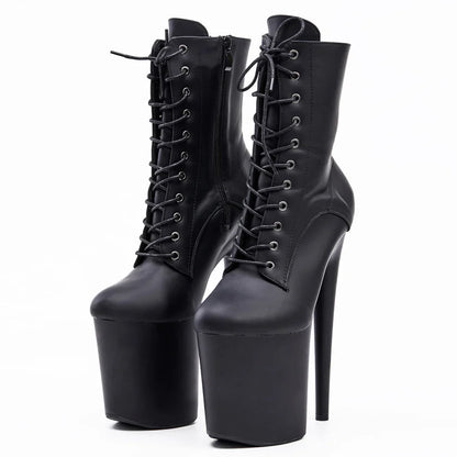 Sierra Women's Ankle Boots | 8 Platform, Lace Up, Black 3