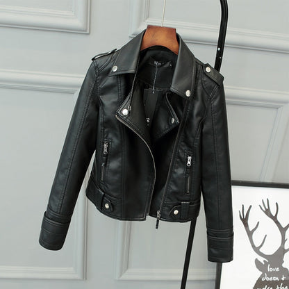Sleek Women's Motorcycle Jacket | Slim Fit PU 0