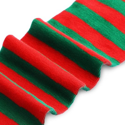 Sophie Knee-High Socks | Soft Fabric, 3-Pack, Red Green White Striped 4