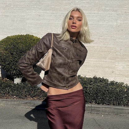 Sophie Vintage Faux Leather Jacket | Soft Faux Leather, Tailored Fit 0