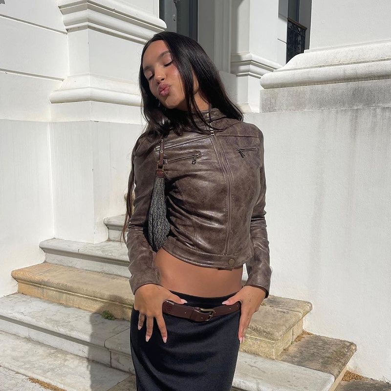 Sophie Vintage Faux Leather Jacket | Soft Faux Leather, Tailored Fit 1