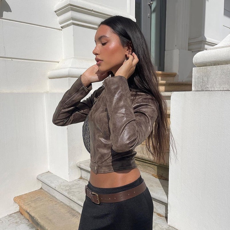 Sophie Vintage Faux Leather Jacket | Soft Faux Leather, Tailored Fit 6