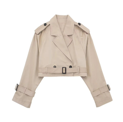 Stylish short women's trench coat | Timeless coat for every season 0