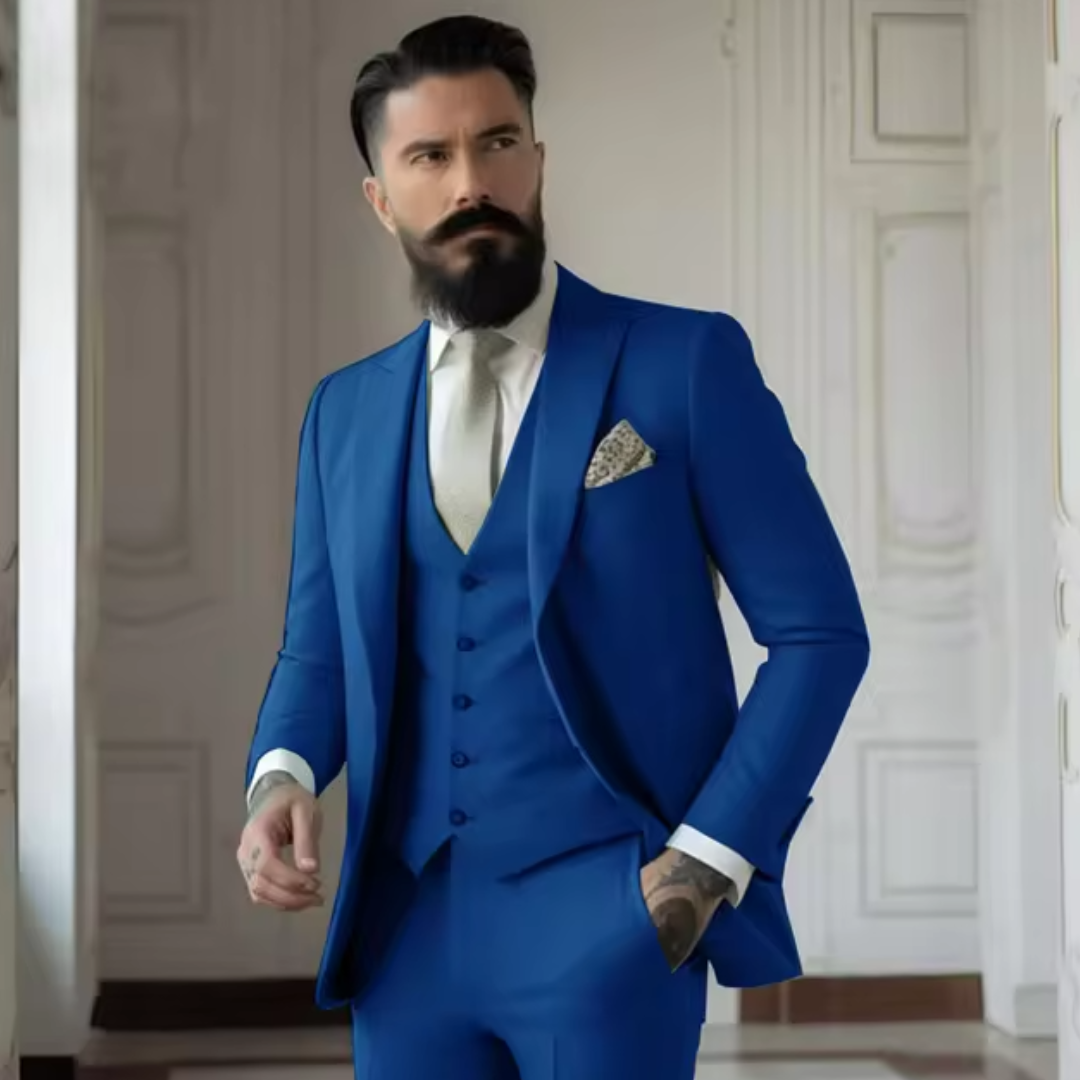 Sven Three-Piece Men's Wedding Guest Suit | Sage Green, Elegant 1
