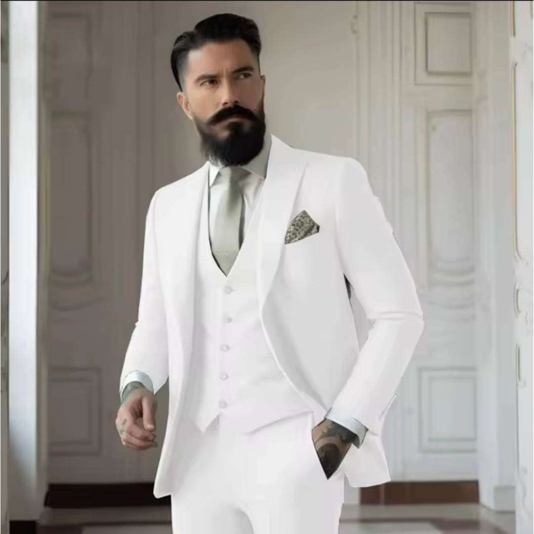 Sven Three-Piece Men's Wedding Guest Suit | Sage Green, Elegant 10