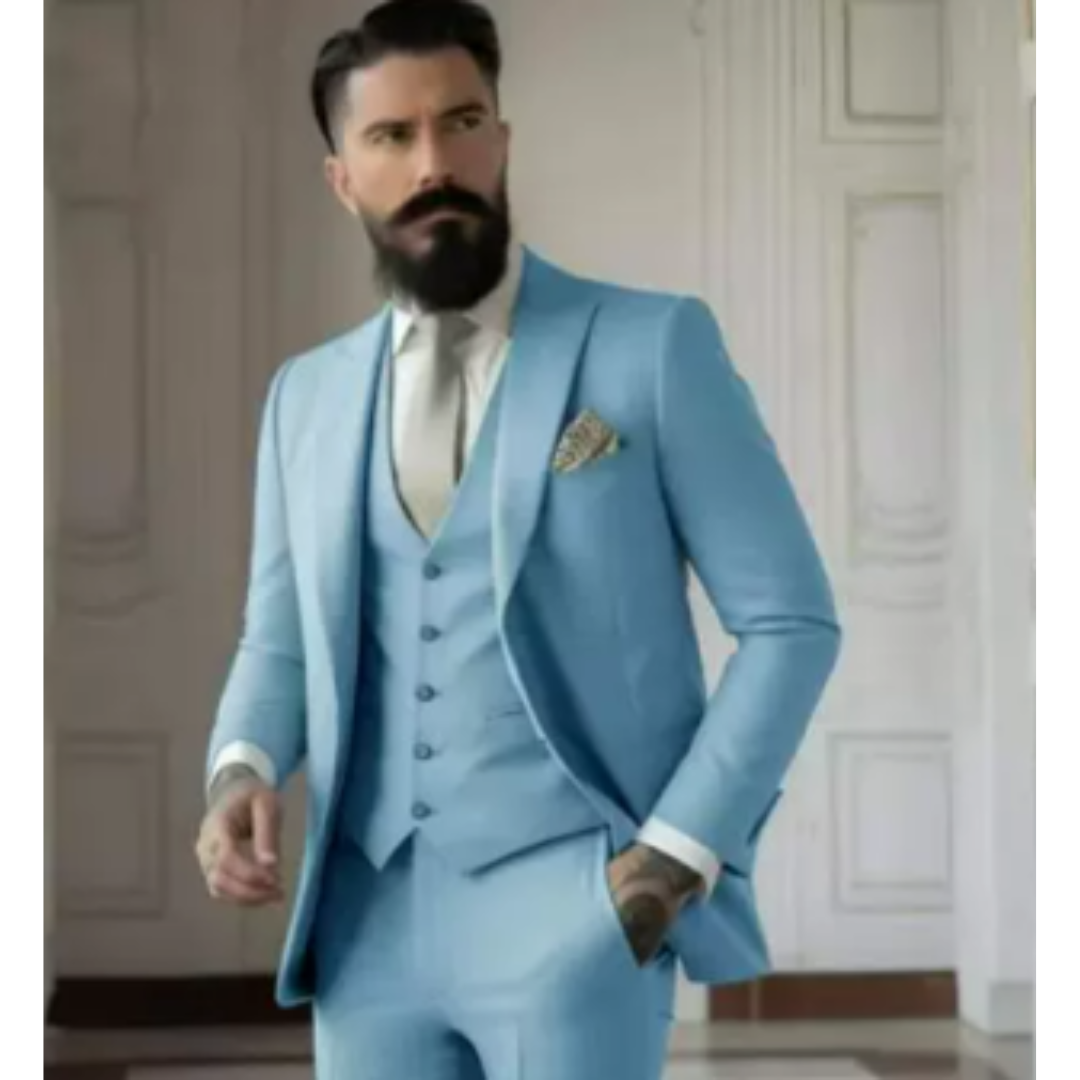 Sven Three-Piece Men's Wedding Guest Suit | Sage Green, Elegant 7