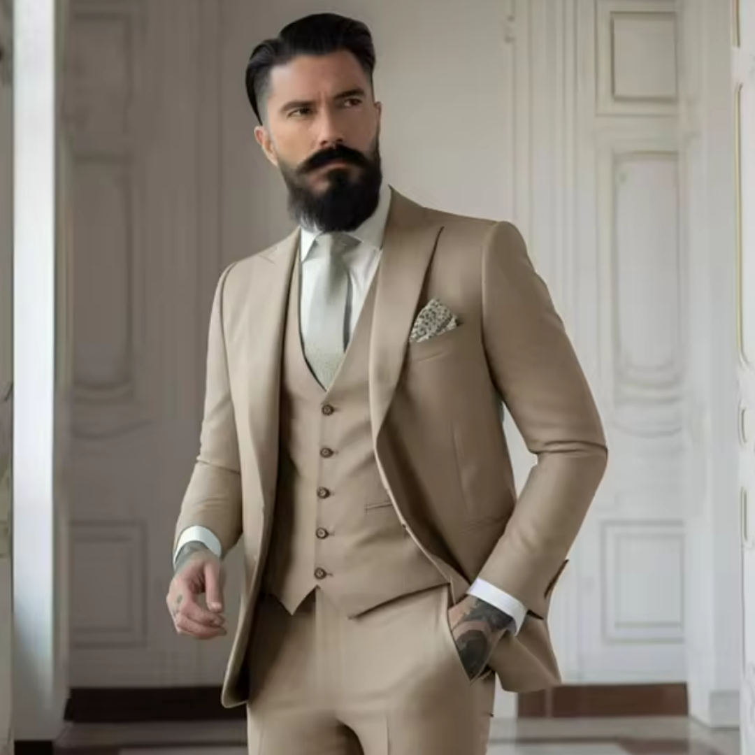Sven Three-Piece Men's Wedding Guest Suit | Sage Green, Elegant 9
