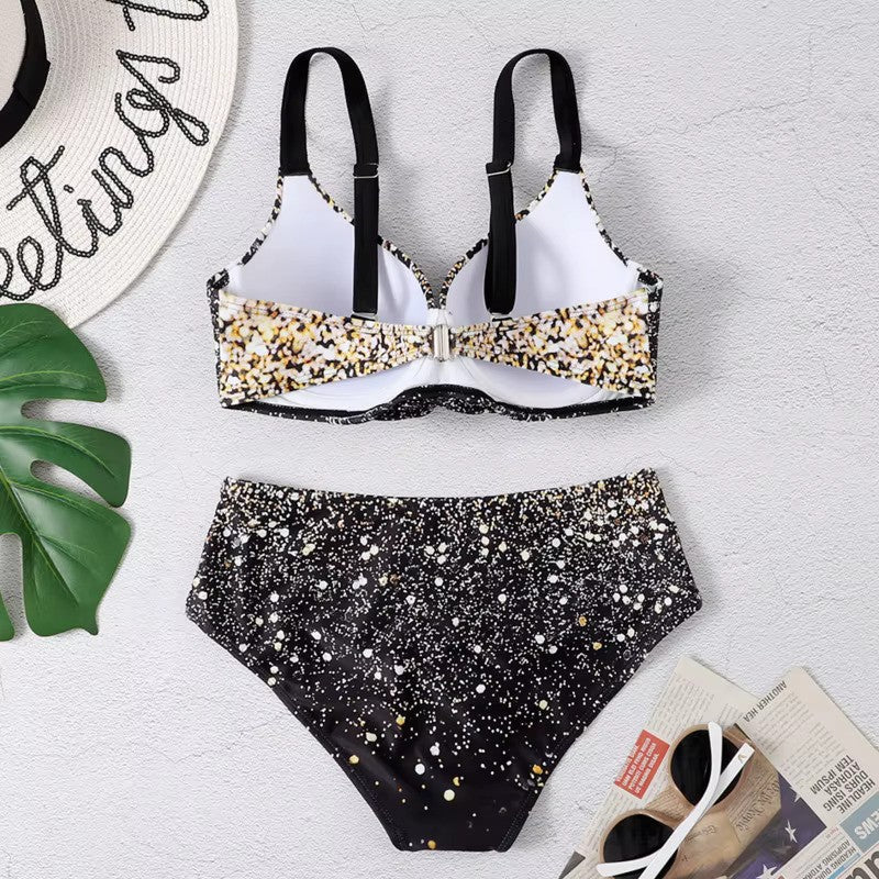 TALIA | Bikini Set with Leaf Print and High Waist 5