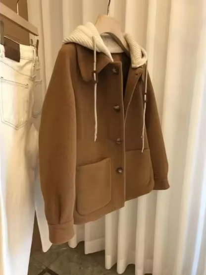 Tara Women's Hooded Jacket | Premium Wool, Elegant Design 0