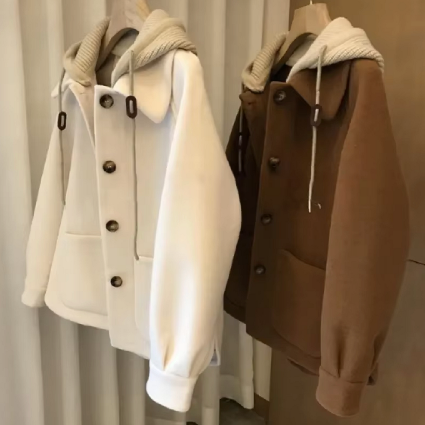 Tara Women's Hooded Jacket | Premium Wool, Elegant Design 1