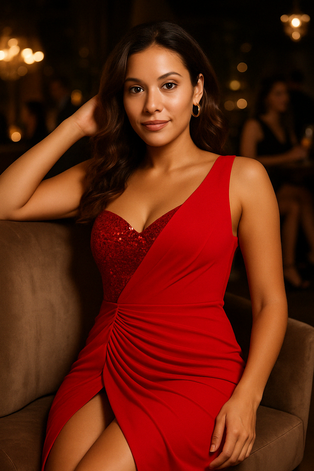 VALERIA | Asymmetrical Evening Gown with Glittering Bodice 2