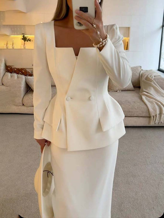 VALÉRIA | Elegant two-piece office set with blazer and skirt 0