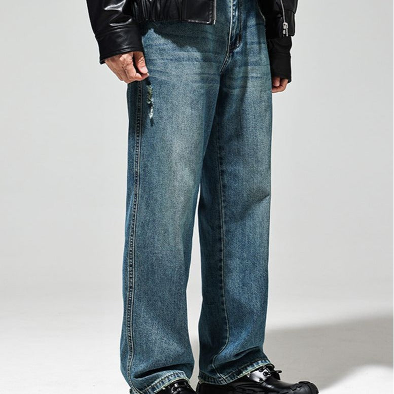 Vito Men's Baggy Jeans | Vintage High Waist with Distressed Effects 1