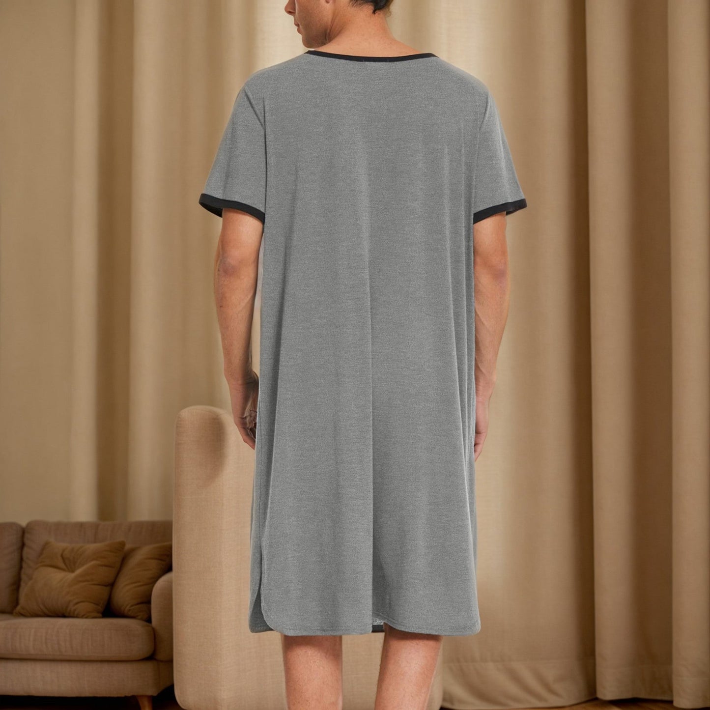 Wade Men's Night Dress | Breathable Cotton, Casual Comfort 2
