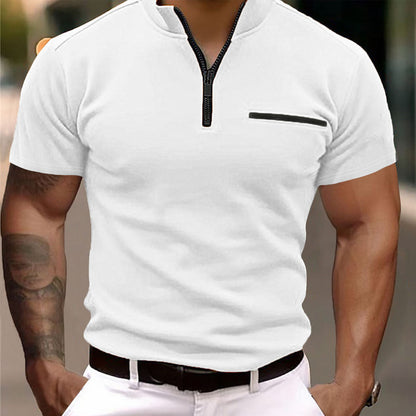 Wade Men's Short-Sleeved Shirt | Lightweight Fabric, Modern Zipper 3