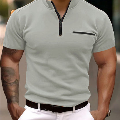 Wade Men's Short-Sleeved Shirt | Lightweight Fabric, Modern Zipper 6