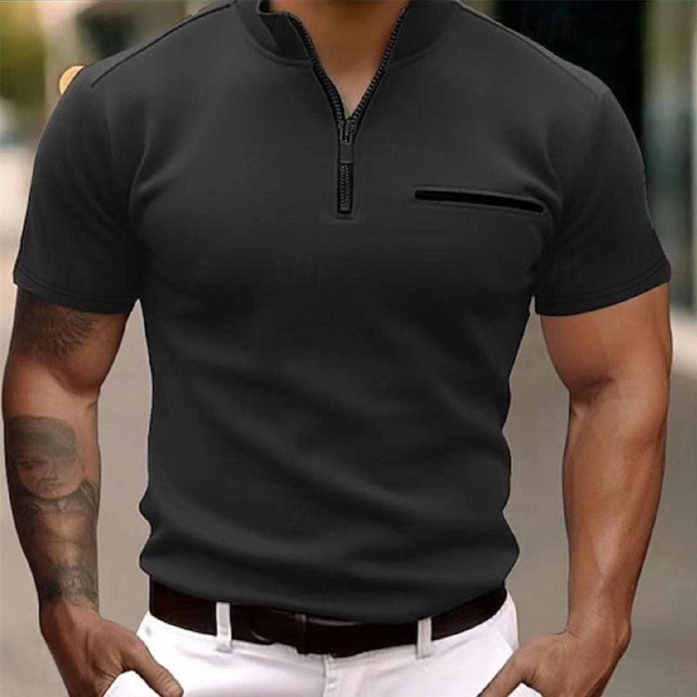 Wade Men's Short-Sleeved Shirt | Lightweight Fabric, Modern Zipper 7