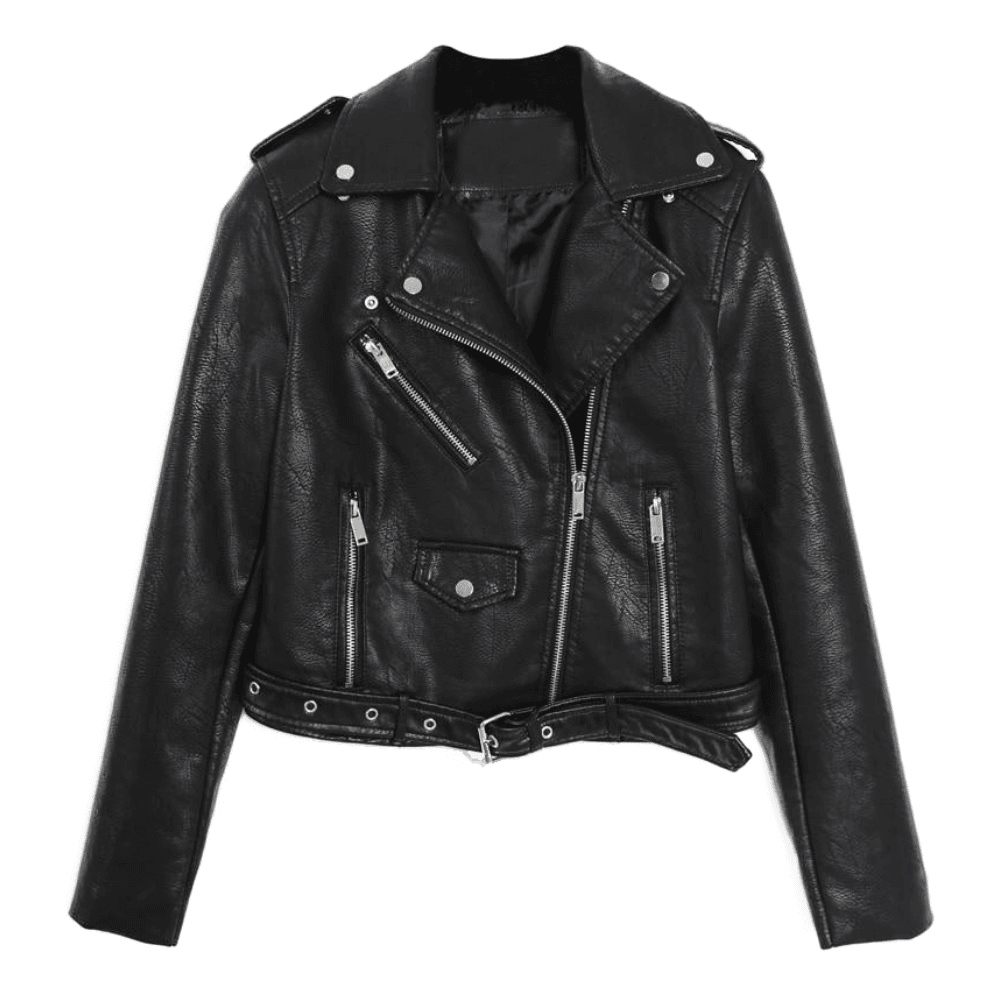 Willem Dames Jacket | Timeless Biker Design with Scalloped Collar 0