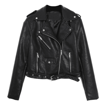 Willem Dames Jacket | Timeless Biker Design with Scalloped Collar 0