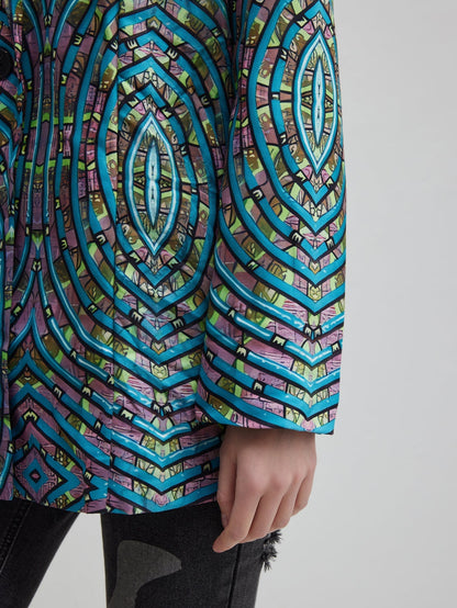Willem Stylish Office Suit | 100% Polyester, Abstract Blue Pattern 3