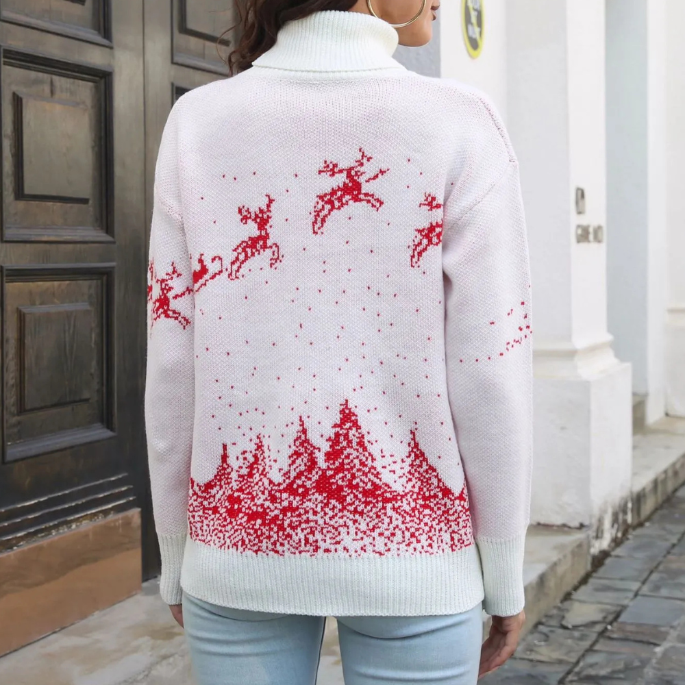 Willem Ugly Christmas Sweater Women | Comfortable Fit, Reindeer Print 4