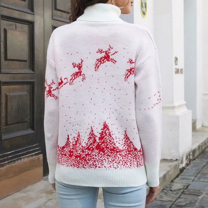 Willem Ugly Christmas Sweater Women | Comfortable Fit, Reindeer Print 4