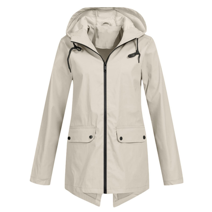 Women's Hooded Rain Jacket – Waterproof & Modern 0