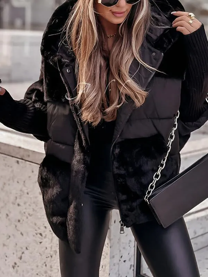 Women's Padded Long Winter Coat with Hood and Multicolor Design for Warmth and Comfort 7
