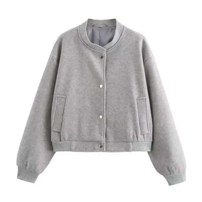 Women's Round Neck Long Sleeve Jacket | Short 0