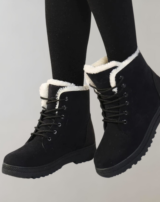 Yara Women's Ankle Boots | Black Synthetic Sheep Wool, With Heel 1