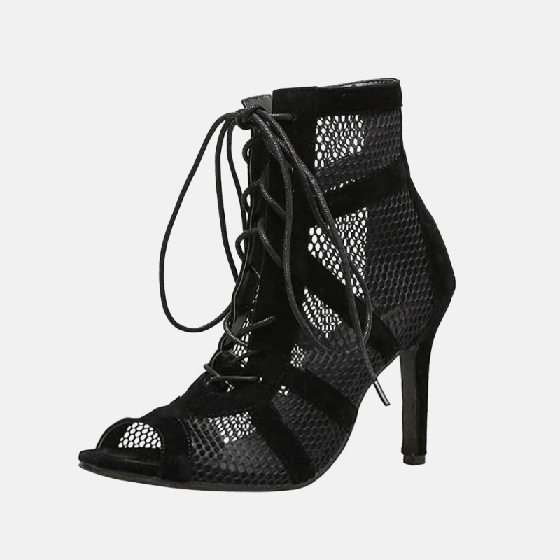Yentl Women's Sandals | Elegant High Heel with Mesh Details 1