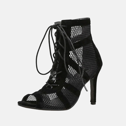 Yentl Women's Sandals | Elegant High Heel with Mesh Details 1