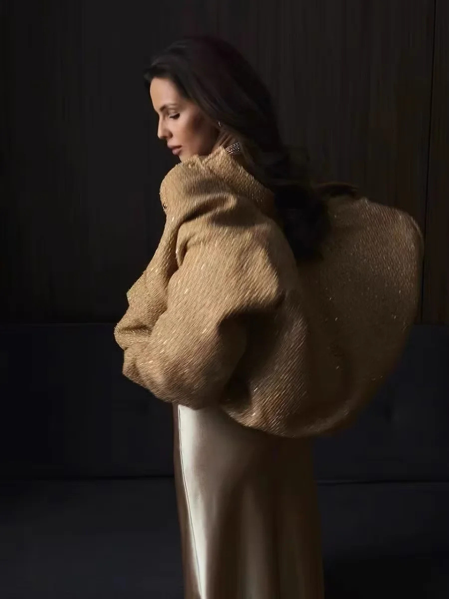 ZAFINA | Shiny Bomber Jacket with Sequins 5