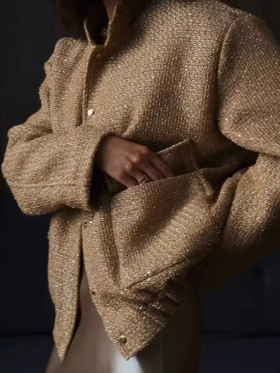 ZAFINA | Shiny Bomber Jacket with Sequins 7