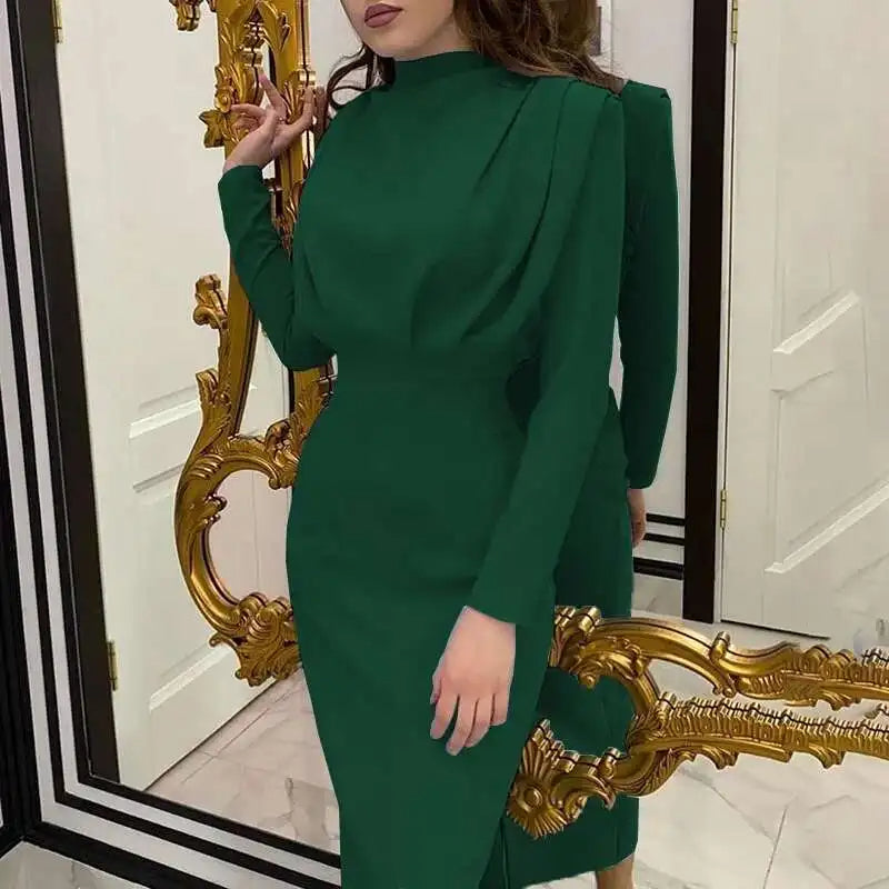 ZAYRA | Midi dress with turtleneck collar and elegant lines 0
